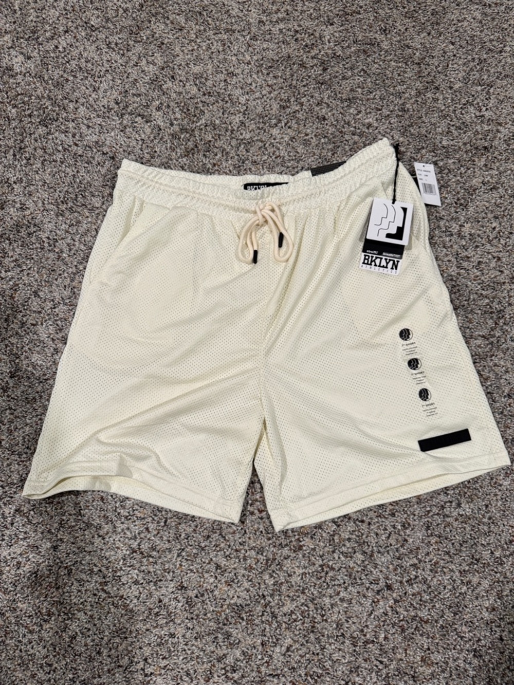 Brklyn Athletics-Cream Mesh Men’s Shorts